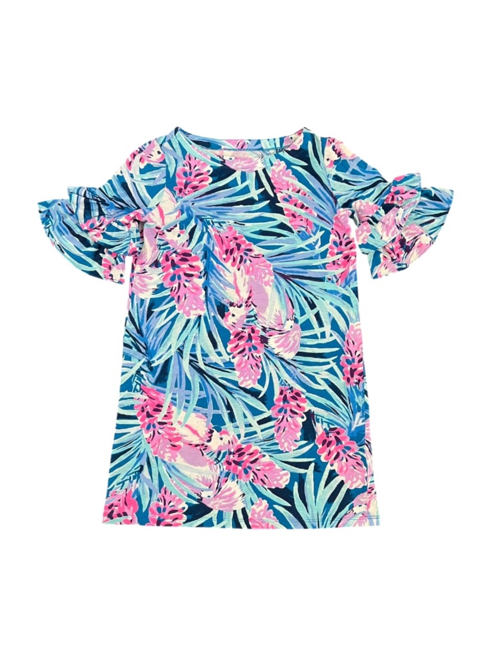 Lilly Pulitzer Mini Lula Dress Mr Peacock Tweethearts Girls Large 8-10 EUC